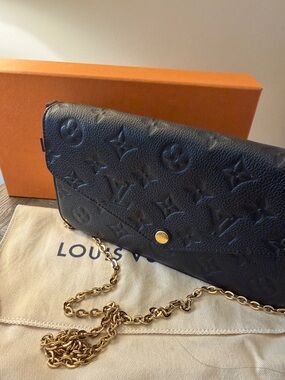 Louis Vuitton Black Embossed Monogram Chain Crossbody